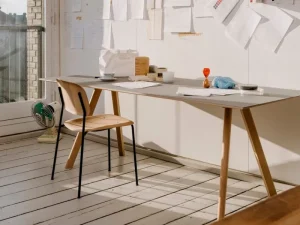 Vitra Tische-HAY Tisch CPH30 2.0, 200 x 90 cm, Eiche lackiert - graues Linoleum