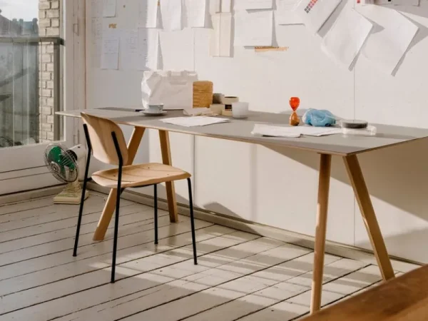 Vitra Tische-HAY Tisch CPH30 2.0, 200 x 90 cm, Eiche lackiert - graues Linoleum