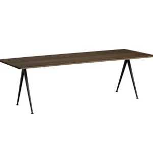 Warm Nordic Tische-HAY Tisch Pyramid 02, 250 x 85 cm, schwarz – Eiche geräuchert