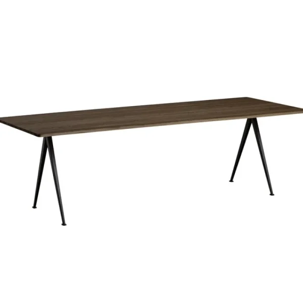 Warm Nordic Tische-HAY Tisch Pyramid 02, 250 x 85 cm, schwarz – Eiche geräuchert