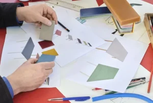 GUBI Tische-HAY Two-Colour Tisch, 200 × 90 cm, Kastanienrot - Blau