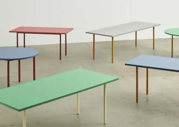 HAY Tische-Two-Colour Tisch, 120 cm, Kastanienrot - Blau
