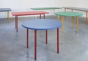 HAY Tische-Two-Colour Tisch, 120 cm, Kastanienrot - Blau