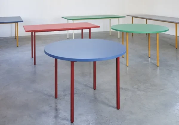 HAY Tische-Two-Colour Tisch, 120 cm, Kastanienrot - Blau