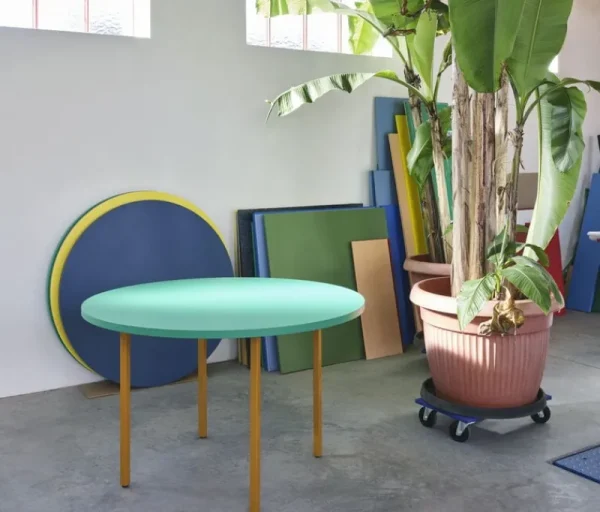 HAY Tische-Two-Colour Tisch, 105 cm, Ocker - Minzgrün