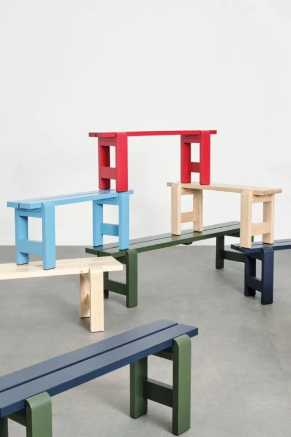 HAY Terrassenmöbel^Weekday Bank, 140 x 23 cm, lackiertes Kiefernholz