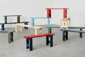 HAY Terrassenmöbel^Weekday Bank, 111 x 23 cm, Olivgrün