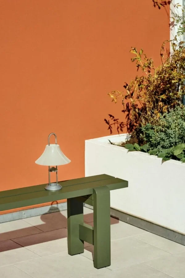 HAY Terrassenmöbel^Weekday Bank, 111 x 23 cm, Olivgrün