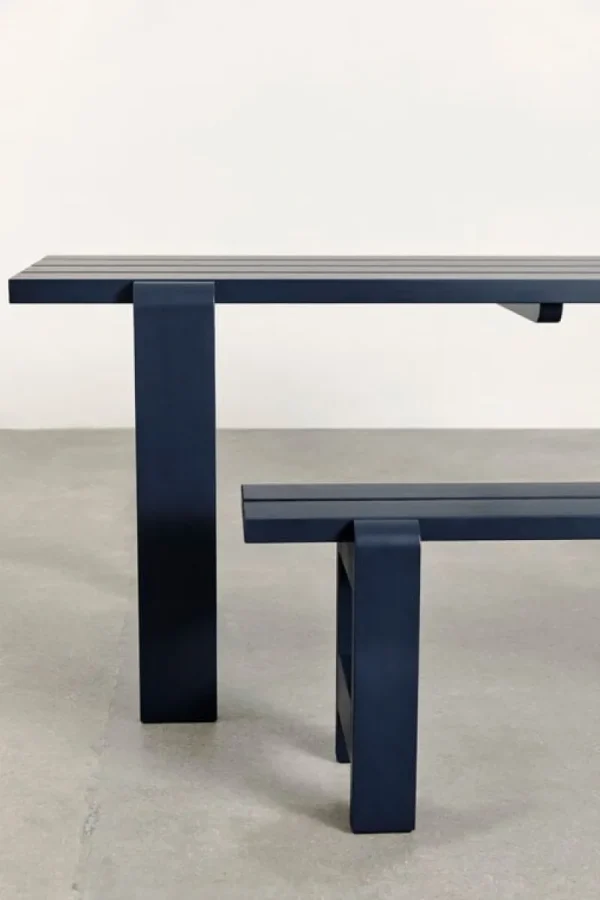 HAY Terrassenmöbel^Weekday Bank, 111 x 23 cm, Stahlblau