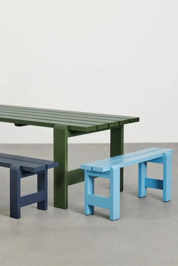 HAY Terrassenmöbel^Weekday Bank, 111 x 23 cm, Stahlblau