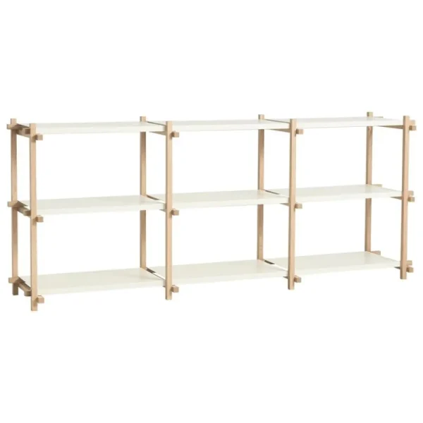 String Furniture Regale-HAY Woody 2.0 Regal, niedrig, geseiftete Eiche - Mandelweißstahl