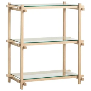 String Furniture Regale-HAY Woody Column 2.0 Regal, niedrig, geseiftete Eiche - Klarglas