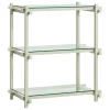 HAY Regale-Woody Column 2.0 Regal, niedrig, rauchig graue Buche - Klarglas