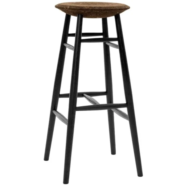 Sibast Sitzgelegenheiten-Hem Drifted Barhocker, 75 cm, dunkler Kork – Schwarz