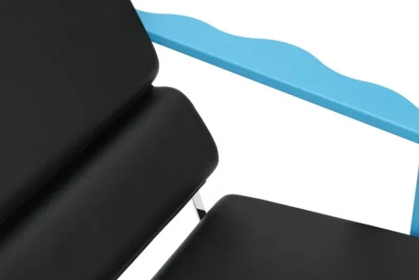 New Works Sitzgelegenheiten-Hem Experiment Sessel 502, blau - schwarzes Leder