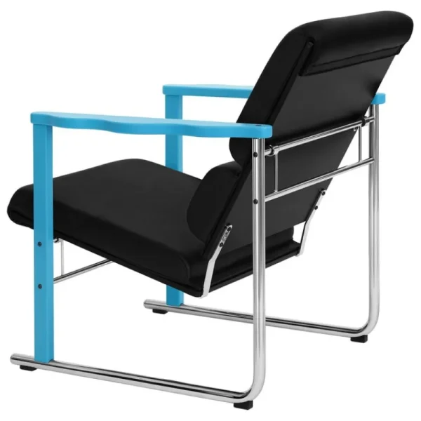 New Works Sitzgelegenheiten-Hem Experiment Sessel 502, blau - schwarzes Leder