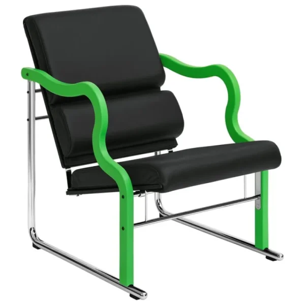 Vitra Sitzgelegenheiten-Hem Experiment Sessel 501, grün - schwarz Leder