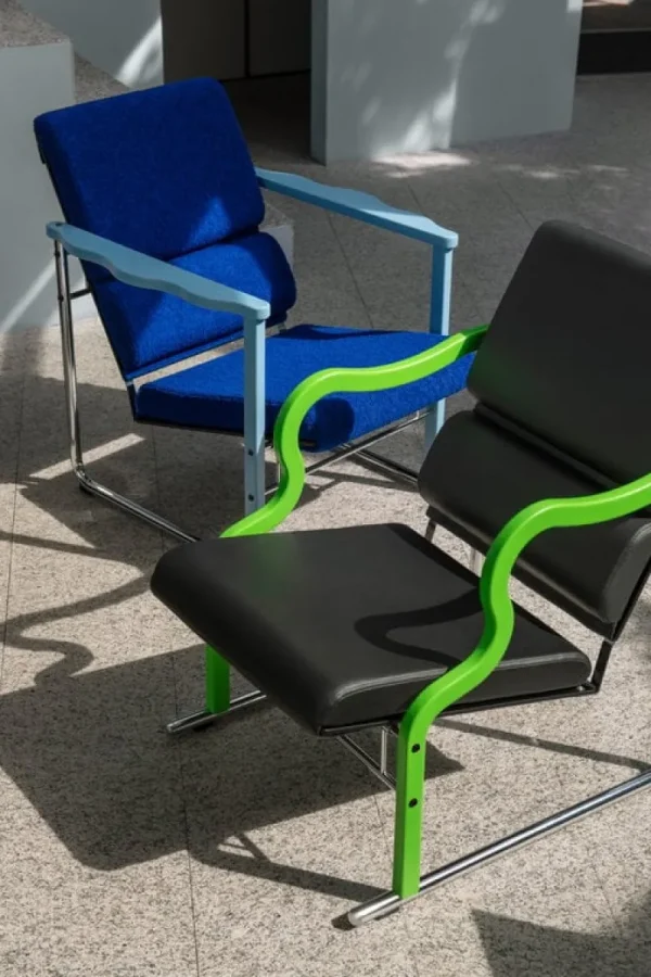 Vitra Sitzgelegenheiten-Hem Experiment Sessel 501, grün - schwarz Leder
