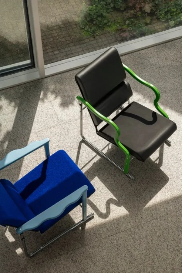 Vitra Sitzgelegenheiten-Hem Experiment Sessel 501, grün - schwarz Leder
