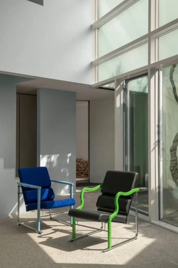 Vitra Sitzgelegenheiten-Hem Experiment Sessel 501, grün - schwarz Leder
