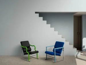 Vitra Sitzgelegenheiten-Hem Experiment Sessel 501, grün - schwarz Leder