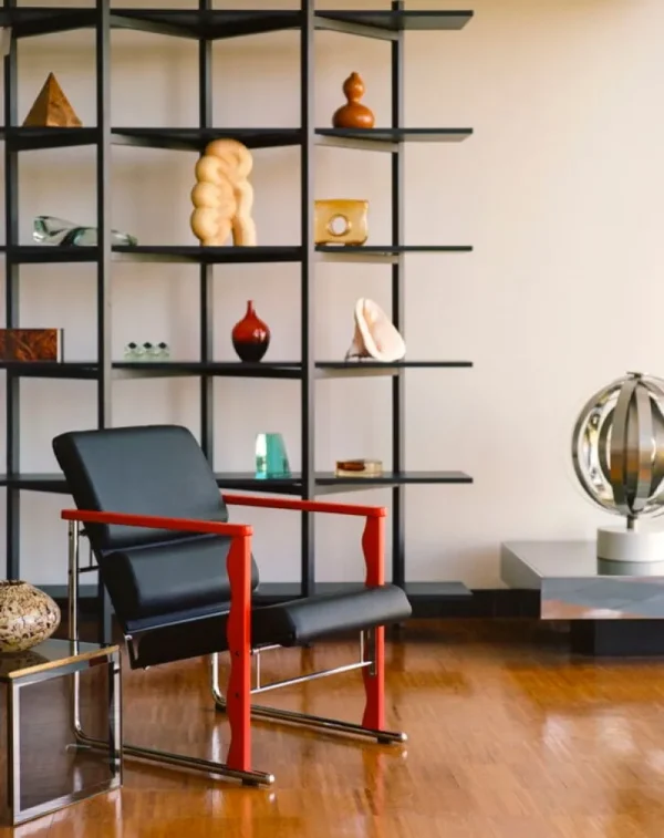 Artek Sitzgelegenheiten-Hem Experiment Sessel 503, rot - schwarzes Leder
