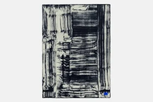 Hem Decken Und Überwürfe^Glitch Überwurf, 180 x 130 cm, helles Zitronengelb - Marineblau