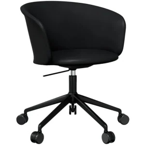 Hem Bürostühle | Sitzgelegenheiten^Kendo Drehstuhl mit Rollen, schwarzes Leder – Schwarz