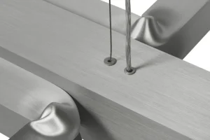 Normann Copenhagen Deckenleuchten-Hem Knuckle Linear Kronleuchter, gebürstetes Aluminium