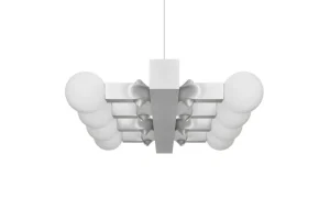 Normann Copenhagen Deckenleuchten-Hem Knuckle Linear Kronleuchter, gebürstetes Aluminium
