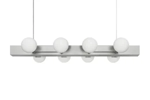 Normann Copenhagen Deckenleuchten-Hem Knuckle Linear Kronleuchter, gebürstetes Aluminium