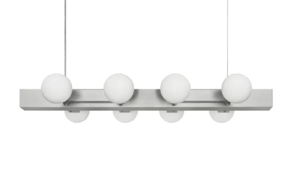 Normann Copenhagen Deckenleuchten-Hem Knuckle Linear Kronleuchter, gebürstetes Aluminium