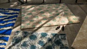Hem Teppiche Und Läufer^Monster Teppich, 250 x 350 cm, dunkles Blaugrün - Cremeweiß