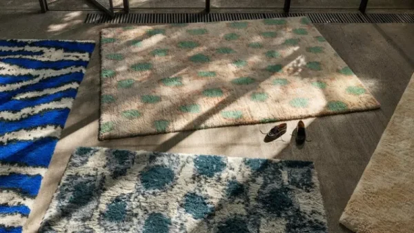 Hem Teppiche Und Läufer^Monster Teppich, 250 x 350 cm, dunkles Blaugrün - Cremeweiß