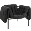 Fredericia Sitzgelegenheiten-Hem Puffy Loungesessel, Anthrazit – Stahl Schwarzgrau