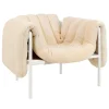 Hem Sitzgelegenheiten-Puffy Loungesessel, Bouclé Eierschale - Stahl cremeweiß