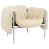 Hem Sitzgelegenheiten-Puffy Loungesessel, Bouclé Eierschale – Edelstahl