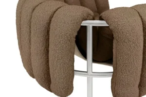 Montana Furniture Sitzgelegenheiten-Hem Puffy Loungesessel, Bouclé Sawdust – Edelstahl