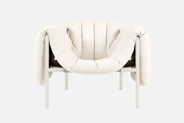 Nikari Sitzgelegenheiten-Hem Puffy Loungesessel, Natur – Stahl cremefarben
