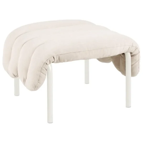 Hem Sitzgelegenheiten-Puffy Polsterhocker, Natur – Stahl cremefarben
