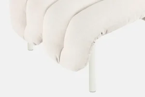 Hem Sitzgelegenheiten-Puffy Polsterhocker, Natur – Stahl cremefarben