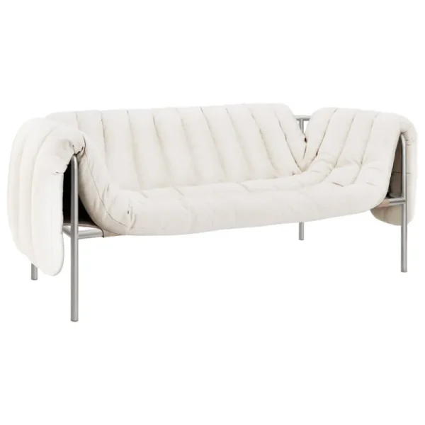 HAY Sofas Und Liegen-Hem Puffy 2,5-Sitzer Sofa, natur - Edelstahl