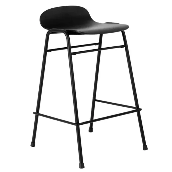 FDB Mu00f8bler Sitzgelegenheiten-Hem Touchwood Thekenhocker, 65 cm, Schwarz – schwarzer Stahl