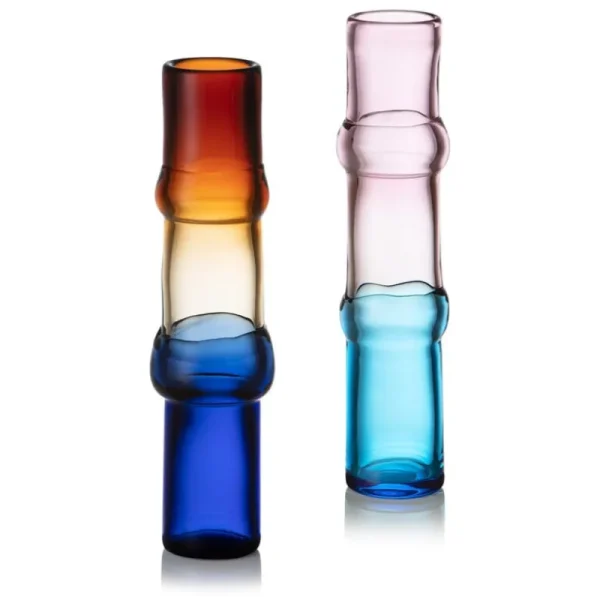 Iittala Glaskunst | Dekorationsgegenstände^Bamboo Vase, 90 x 450 mm, Rosa - Transparent - Himmelblau