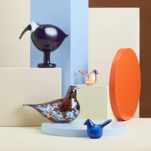 Iittala Glaskunst | Dekorationsgegenstände^Birds by Toikka Flycatcher, Lachsrosa – Blau