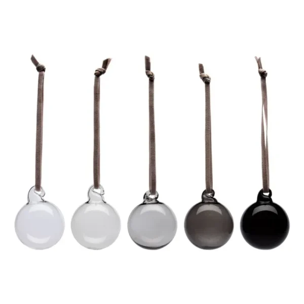 Iittala Weihnachtsdekoration | Dekorationsgegenstände^Glaskugelset, 40 mm, 5 Stk., grau