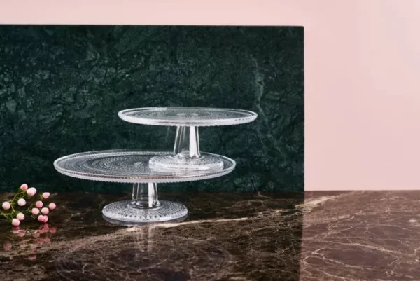 Iittala Geschirr^Kastehelmi Tortenständer, 240 mm, klar