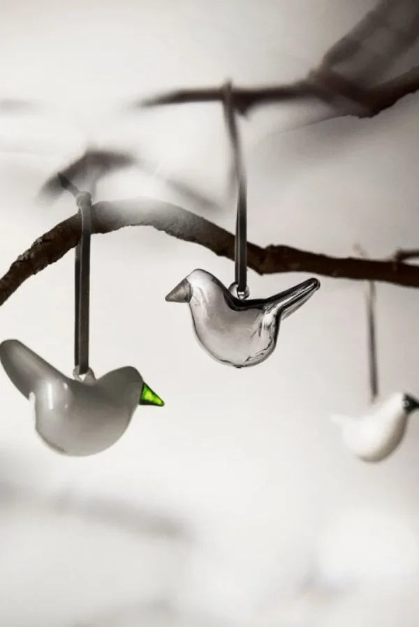Flensted Mobiles Dekorationsgegenstände-Iittala Mini-Glasvogel, 3 Stk., weiß