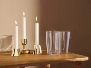 applicata Kerzen Und Kerzenhalter-Iittala Nappula Kerzenhalter, 107 mm, Messing