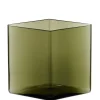 Iittala Vasen-Ruutu Vase, 205 x 180 mm, grün